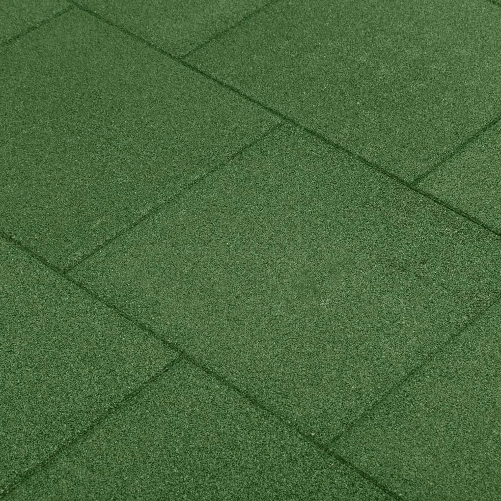 Piastrelle Anticaduta 24 Pz İn Gomma 50x50x3 Cm Verde /