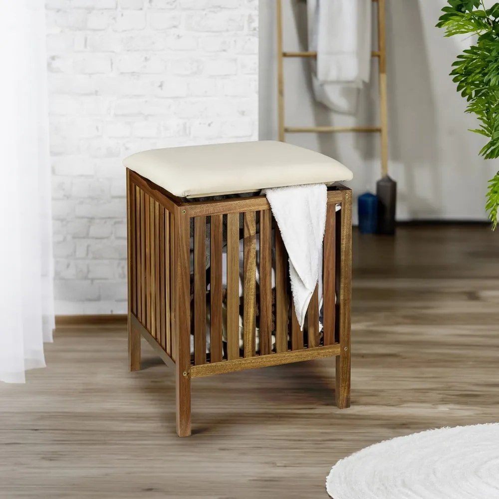 Cesta per il bucato colore naturale scuro in legno 38 l Fondi – Wenko
