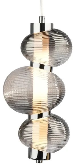 Lampadario LED su cavo BOLLA LED/12W/230V Ø 16 cm cromo lucido/grigio fumé