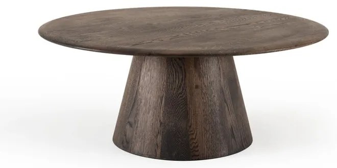 Tavolino da salotto rotondo marrone in rovere massiccio ø 80 cm Mushroom – Gazzda
