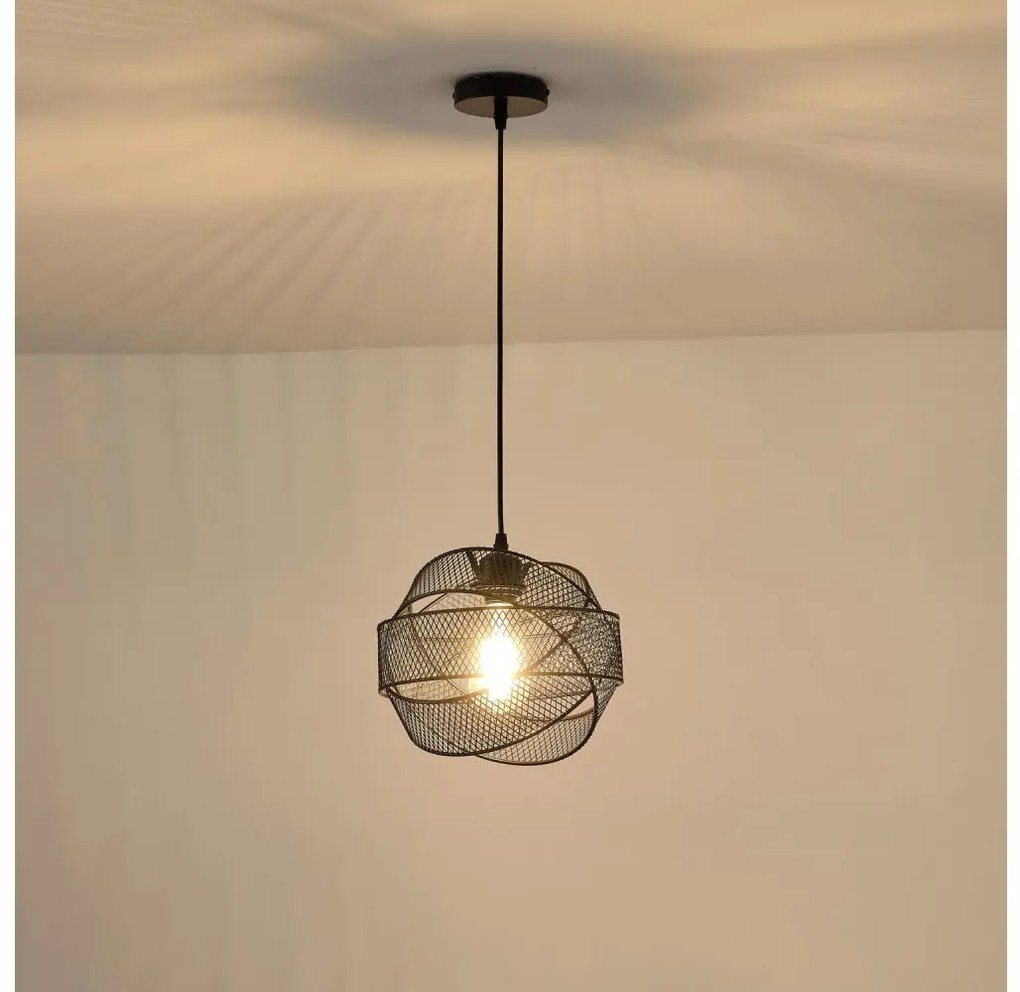 Lampadario a sospensione con filo 1xE27/40W/230V nero