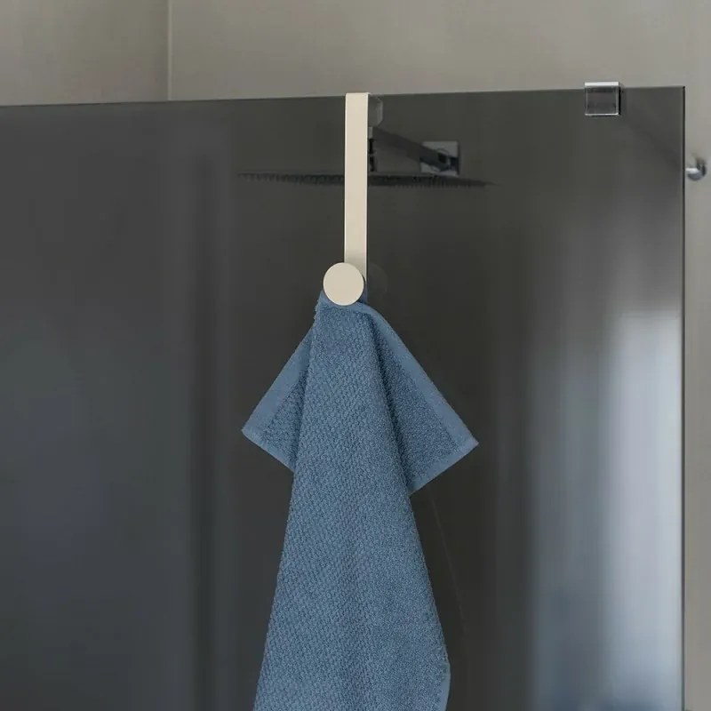 Gancio bagno singolo in acciaio e plastica beige tondo Fiore
