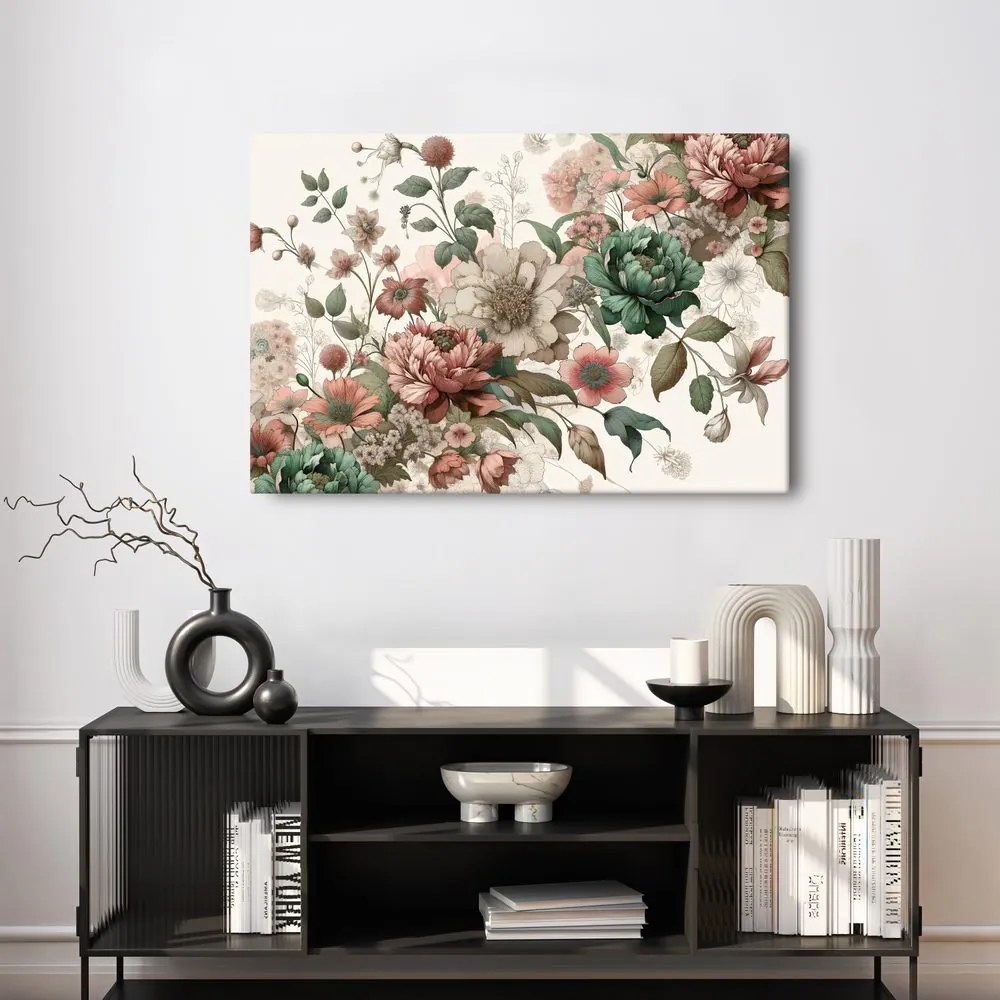 Quadro su tela – Fiori delicati in tonalità pastello