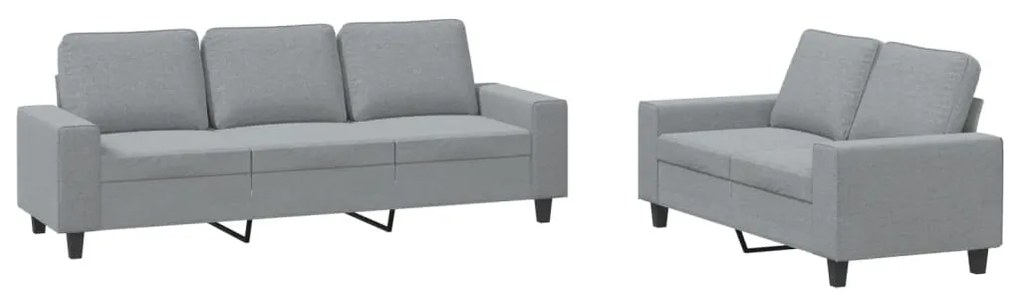 Set di divani 2 pz grigio chiaro in tessuto