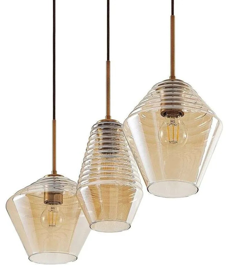 Lindby - Ekkis 3 Lampada a Sospensione Amber Lindby