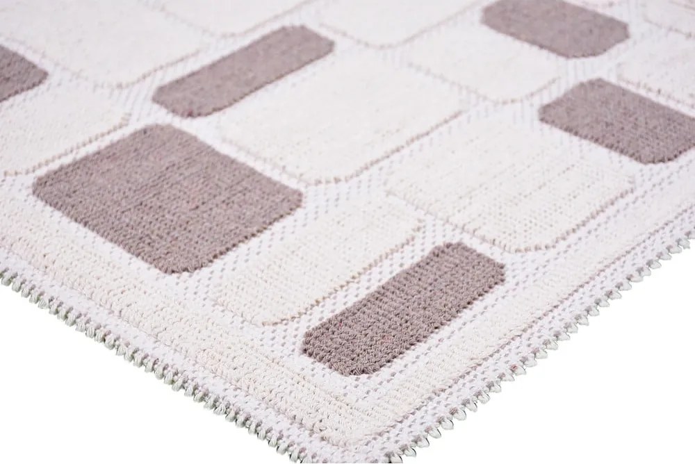 Tappeto in cotone beige , 80 x 200 cm Mozaik - Vitaus