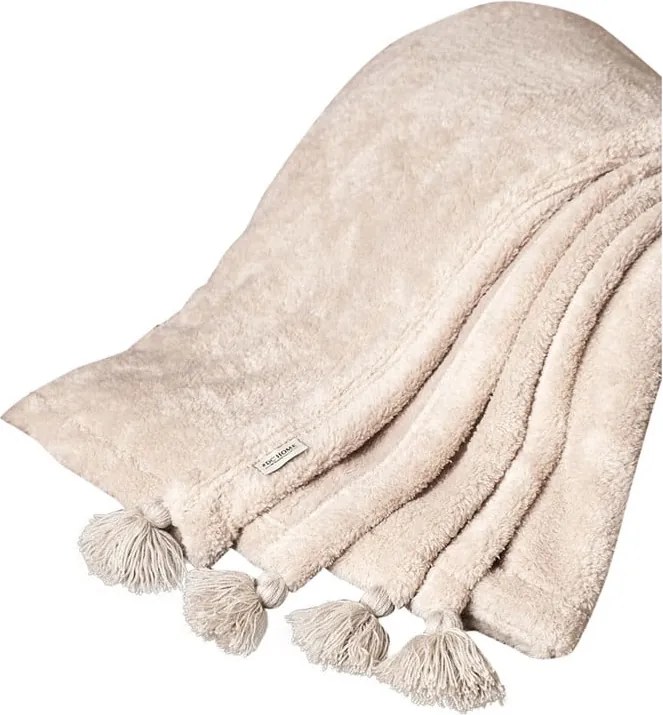 Copriletto marrone chiaro in micropile 160x200 cm Puffy – Mijolnir