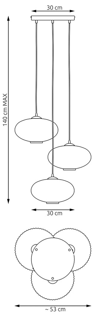 Lampadario 3 Luci Iris Base Tonda In Acciaio Nero Paralume Plissè Multicolor
