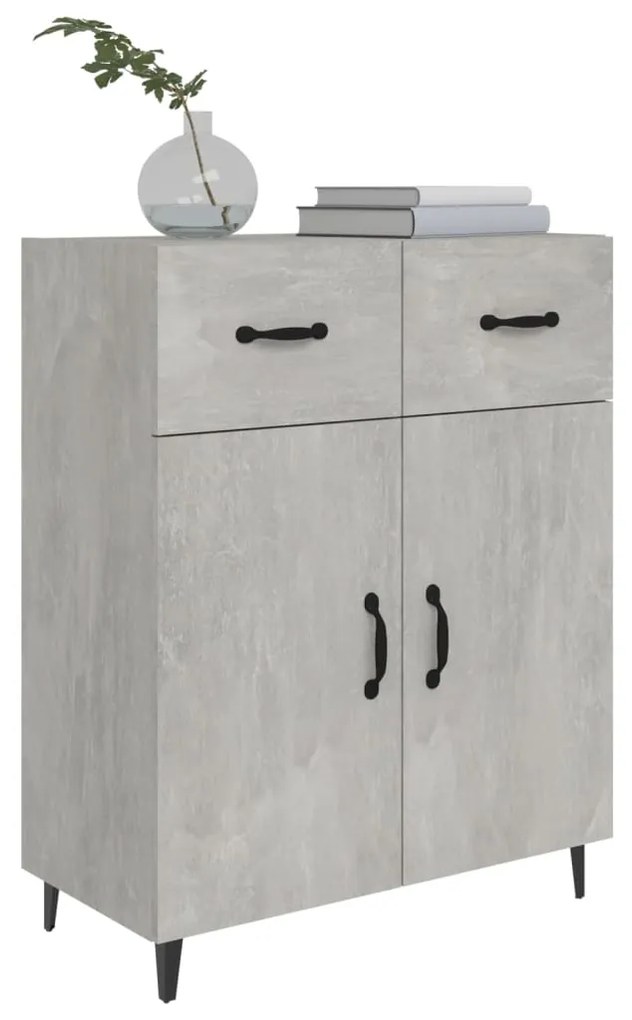 Credenza grigio cemento 69,5x34x90 cm in legno multistrato