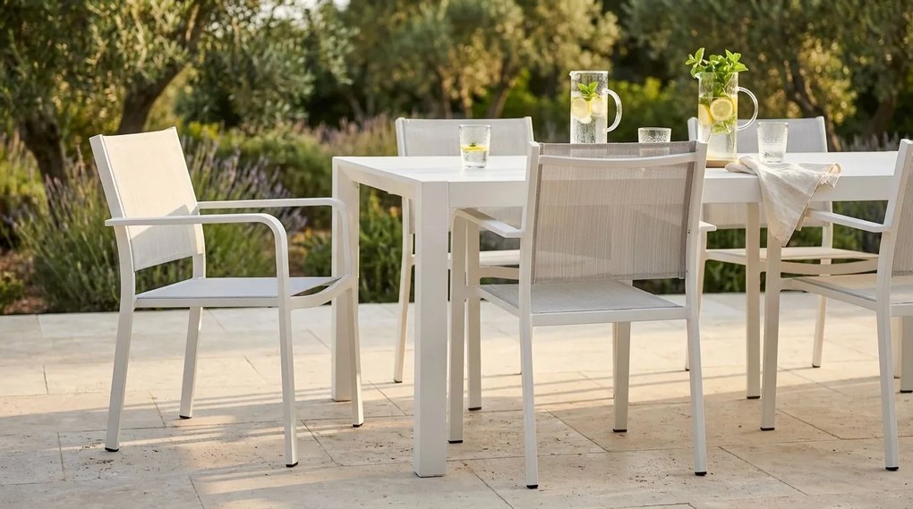 SPLENDOR - poltrona da giardino in alluminio e textilene impilabile