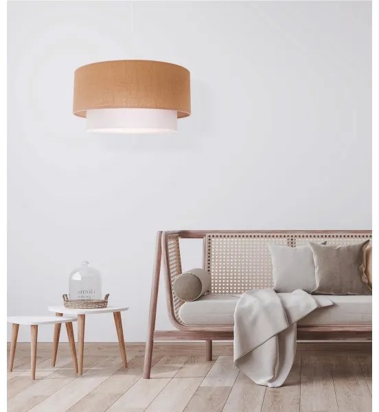 Duolla - Lampadario a sospensione con filo BOHO 1xE27/40W/230V diametro 45 cm beige/bianco