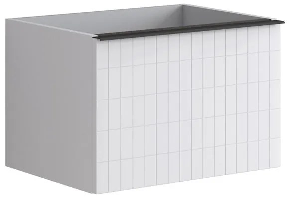 Mobile da bagno sotto lavabo Pixel grid bianco e maniglia alluminio nero laccato L 60 x H 40 x P 45.5 cm 2 cassetti, lavabo non incluso