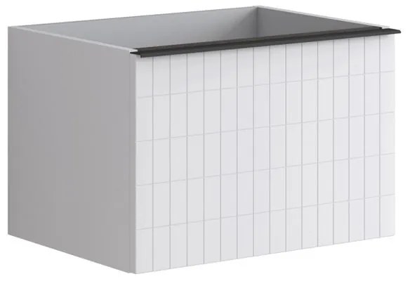 Mobile da bagno sotto lavabo Pixel grid bianco laccato L 60 x H 40 x P 45.5 cm 2 cassetti, lavabo non incluso