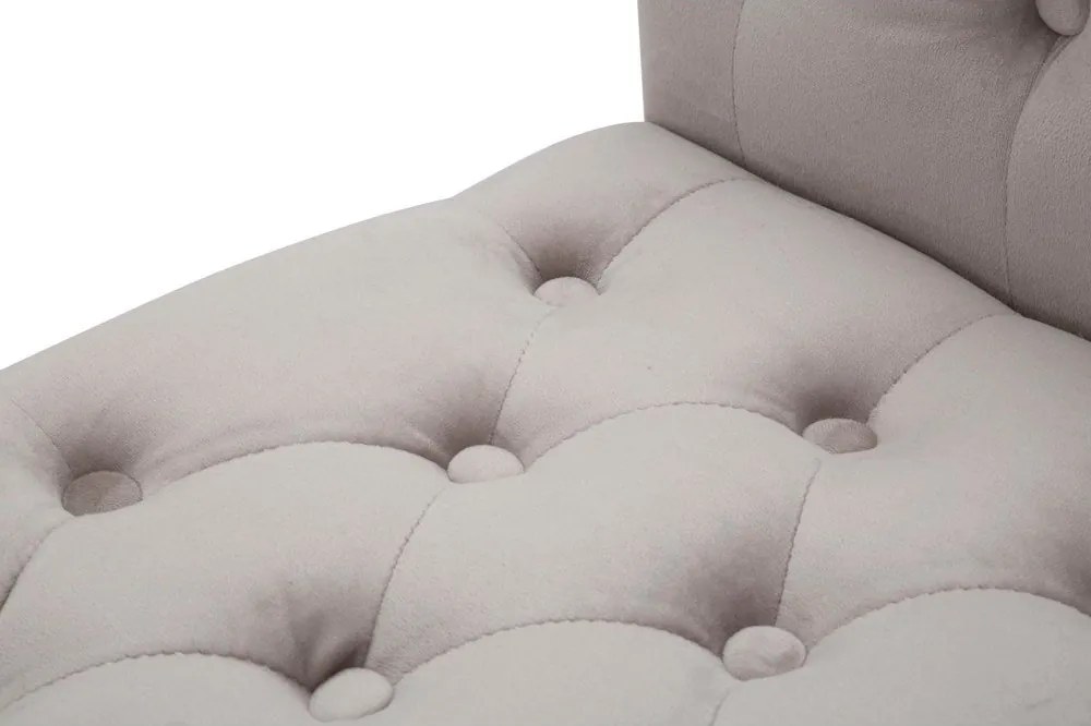 Panchina grigio tortora con rivestimento in velluto Paris – Mauro Ferretti