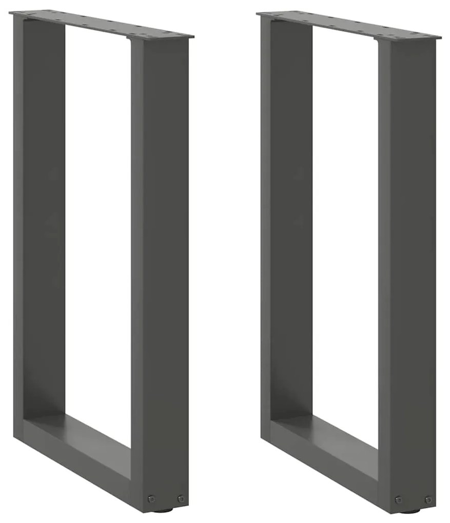 Gambe Tavolo Pranzo A U 2 Pz Antracite 50x(72-73) Cm Acciaio /