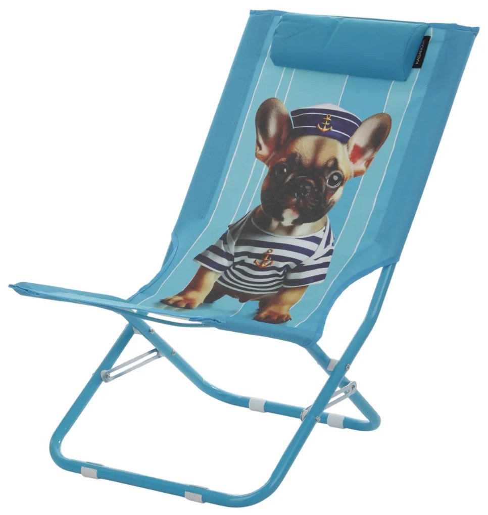 Spiaggina sedia pieghevole con poggiatesta cane