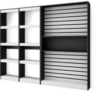 Libreria scaffale, 230x186x25cm, Soggiorno - Ufficio, Bianco e nero RF 2419