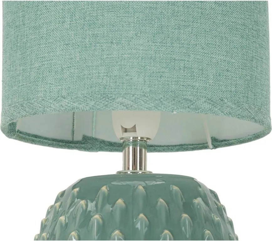 Lampada da tavolo azzurra in ceramica con paralume in tessuto (altezza totale 27 cm) Pontus – Mauro Ferretti