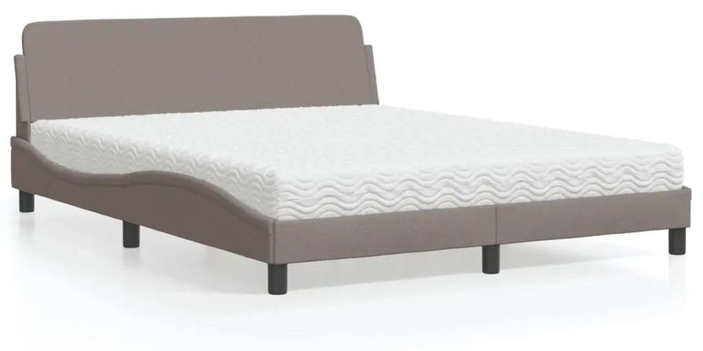 Letto Con Materasso Tortora 160x200 Cm İn Tessuto /