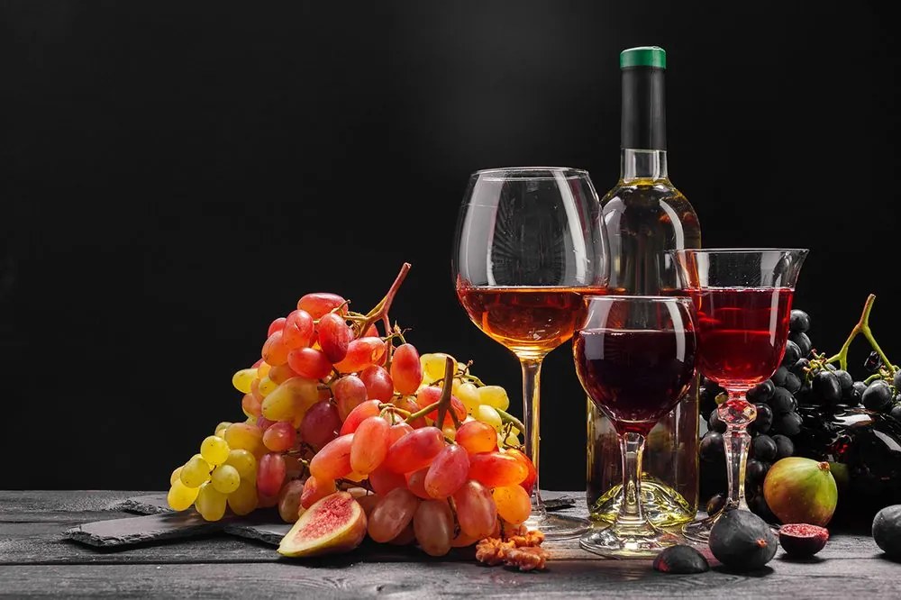 Carta da parati – Vino con uva