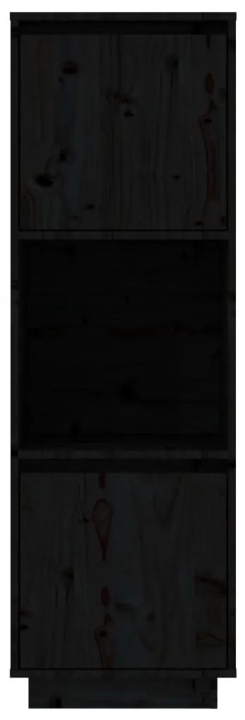 Credenza nera 38x35x117 cm in legno massello di pino