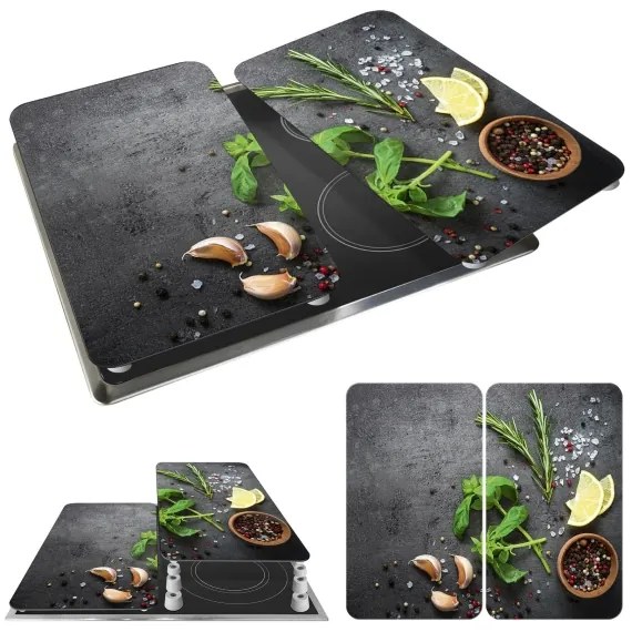 WENKO 53907100 - Copertura per piano cottura 30x52 cm multicolore/grigio/trasparente