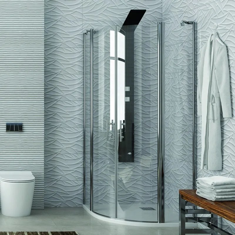 Box doccia 90x90 semicircolare ante battenti h200 | KPX2000 - KAMALU