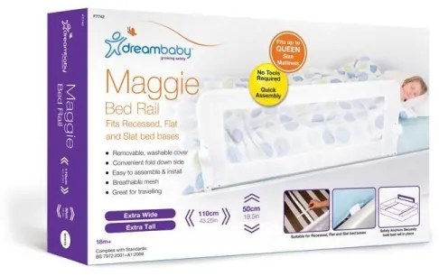 Dreambaby - Barriera di sicurezza per letto MAGGIE 110x50 cm