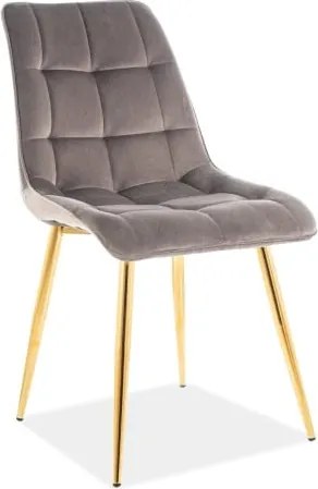 Sedia Chic in velluto grigio/oro Blu14