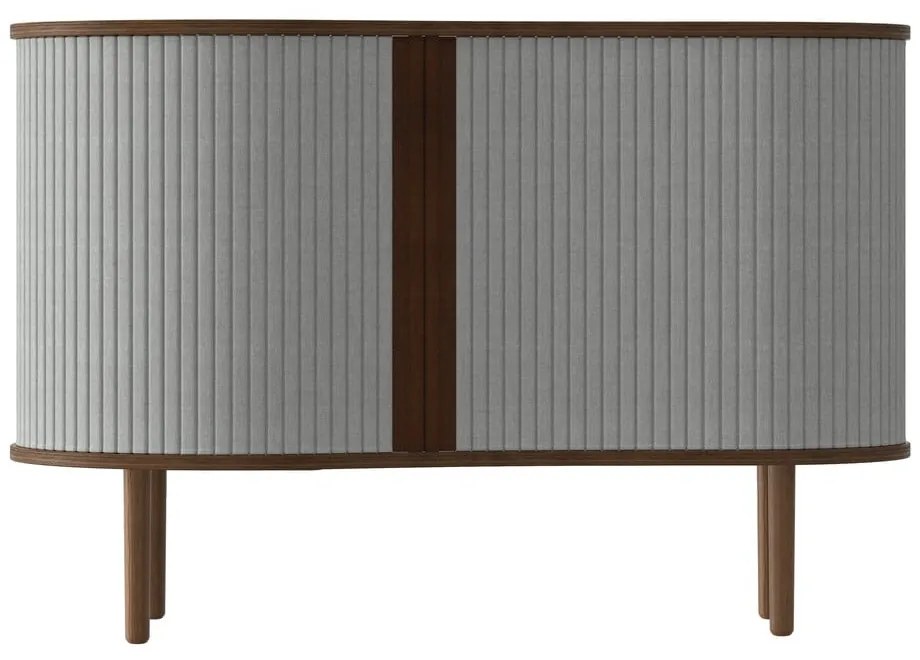 Cassettiera bassa grigio-marrone con ante scorrevoli in rovere 100x67 cm Audacious - UMAGE