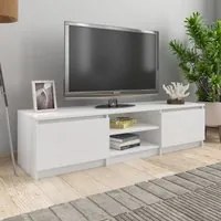 Mobile TV Bianco Lucido 140x40x35,5 cm in Truciolato 800654