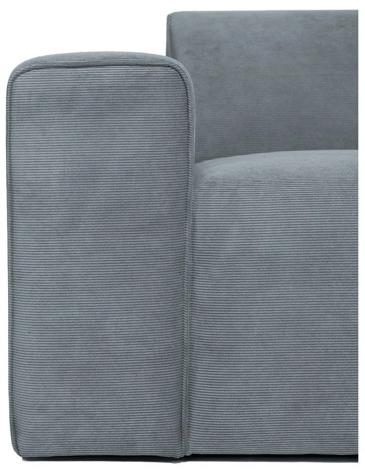 Divano angolare componibile grigio (con penisola a destra) con rivestimento in velluto a coste Sting – Scandic