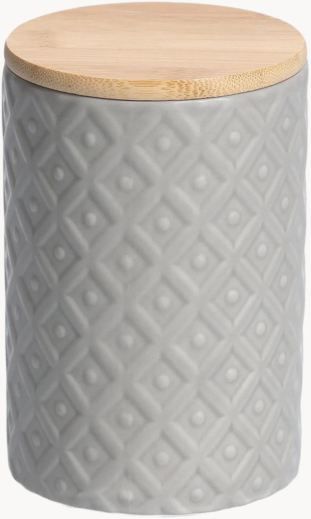 Set di 6 barattoli in ceramica con coperchio in bambù Carol, 720 ml