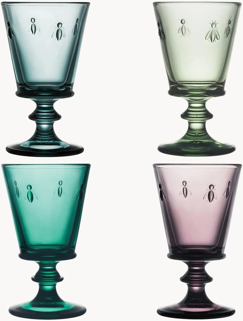Set di 4 bicchieri da vino Abeille
