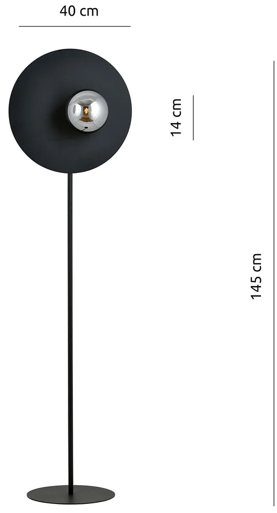 Piantana Minimal Ippolita Acciaio Nero Grigio 1 Luce E14 Ip20