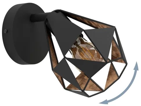 Eglo 43715 - Faretto da parete CARLTON 1xE27/40W/230V