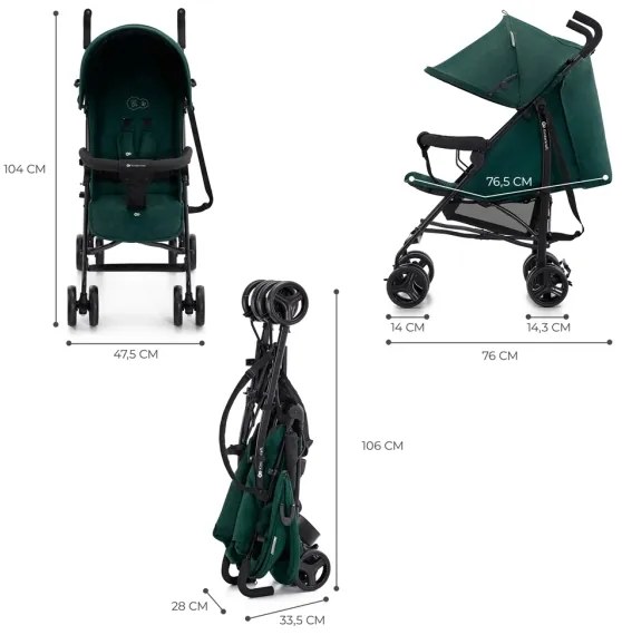 KINDERKRAFT - Passeggino TIK Green foresta