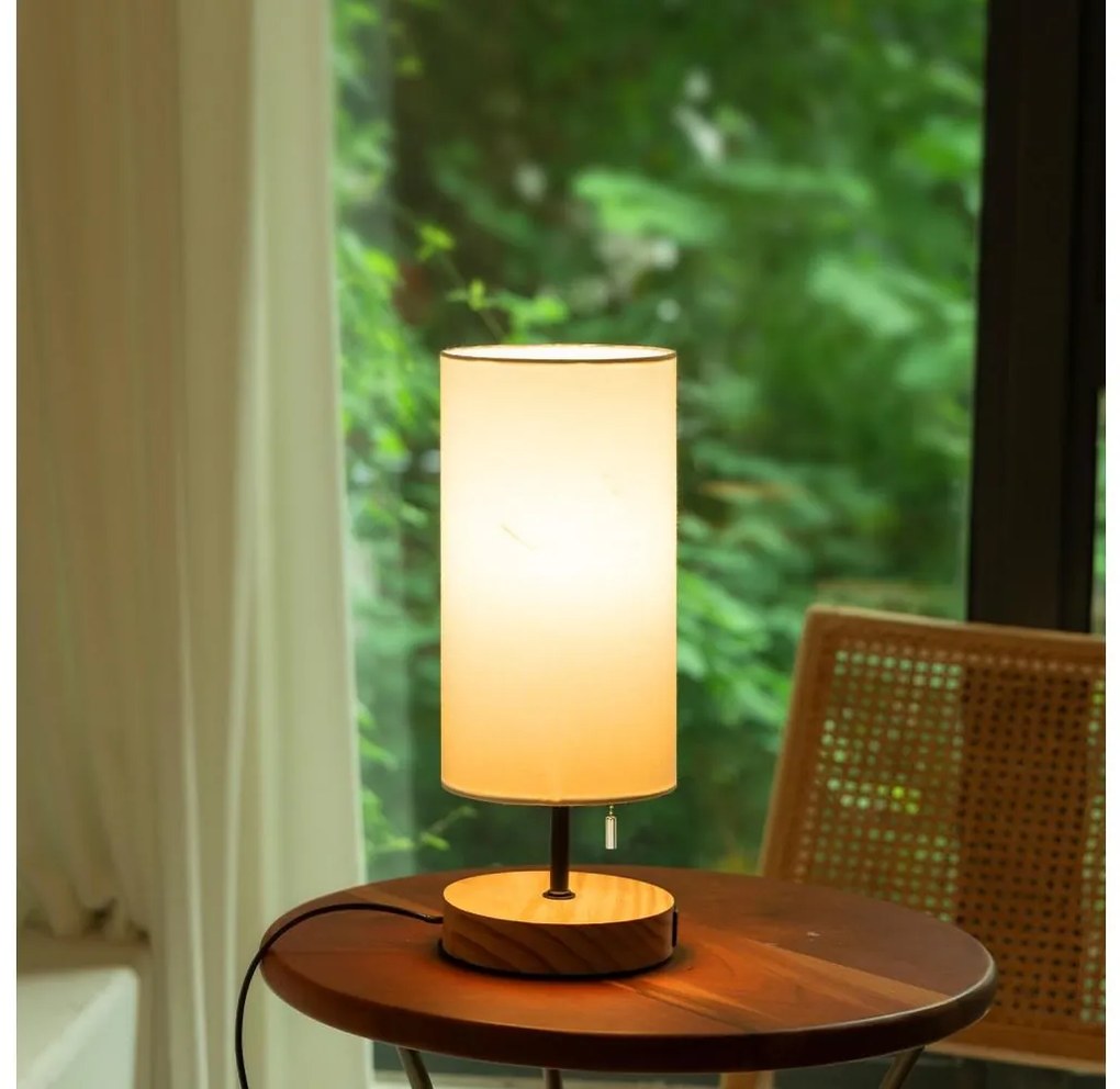 Aigostar - Lampada da tavolo con porta USB 1xE27/40W/230V beige