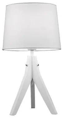 Lampada da tavolo D23 cm E14 in legno e paralume bianco MIMI