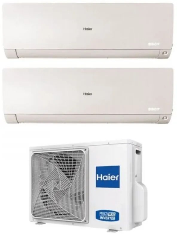 Climatizzatore Condizionatore Haier Dual Split Inverter serie flexis plus white 12+12 con 2U50S2SM1FA R-32 Wi-Fi Integrato Colore Bianco 12000+12000