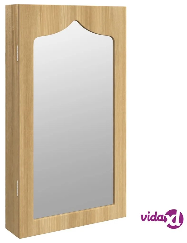 vidaXL Armadio Portagioie con Specchio a Muro 37,5x10x67 cm