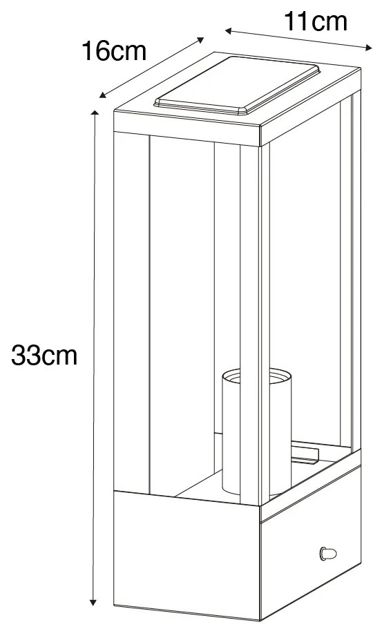 Lampada da parete per esterni nera con sensore crepuscolare oro - Rotterdam