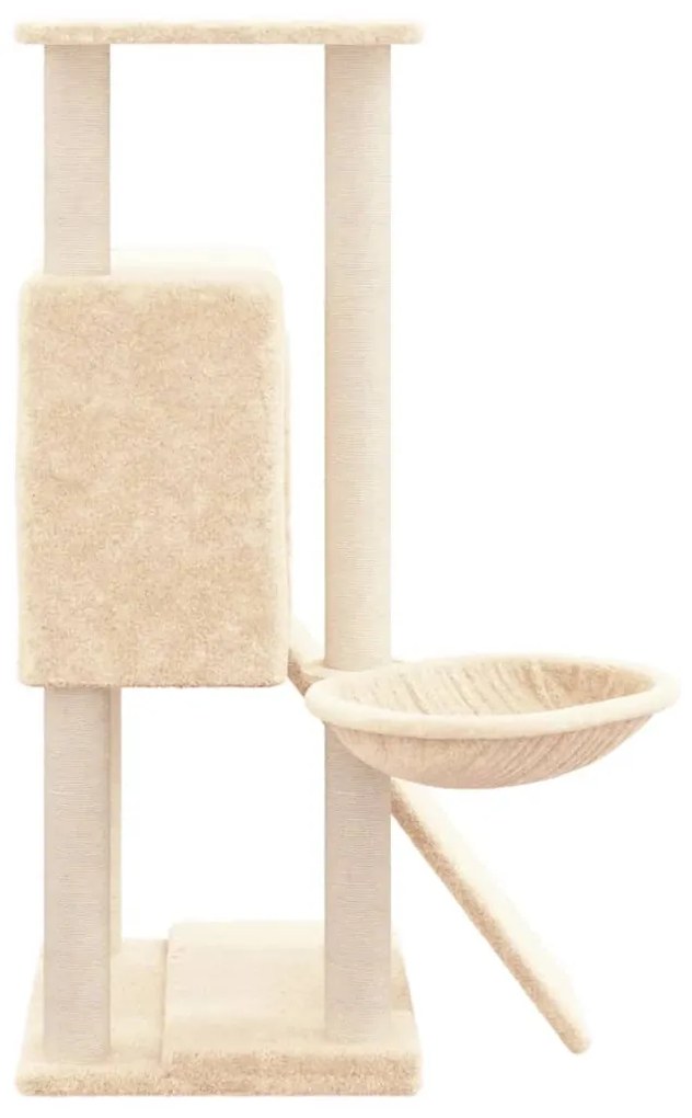 Albero per gatti con tiragraffi in sisal crema 96 cm