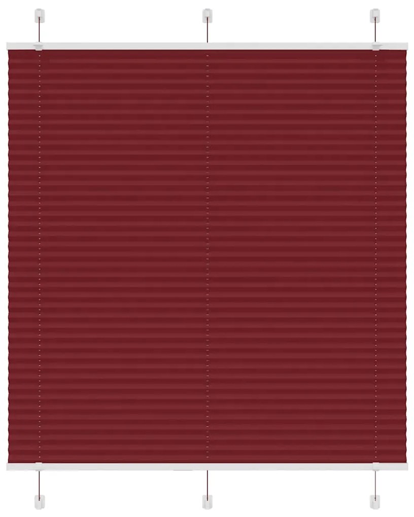 Tenda Plissettata Rosso Bordeaux 120x100 Cm Larghezza Tessuto /