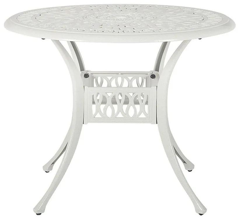 Tavolo da giardino rotondo ⌀ 90 cm in alluminio bianco ANCONA Beliani