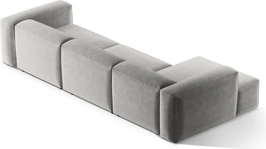 Divano angolare grigio chiaro (con penisola a sinistra/con chaise lounge) Bergamo – Cosmopolitan Design