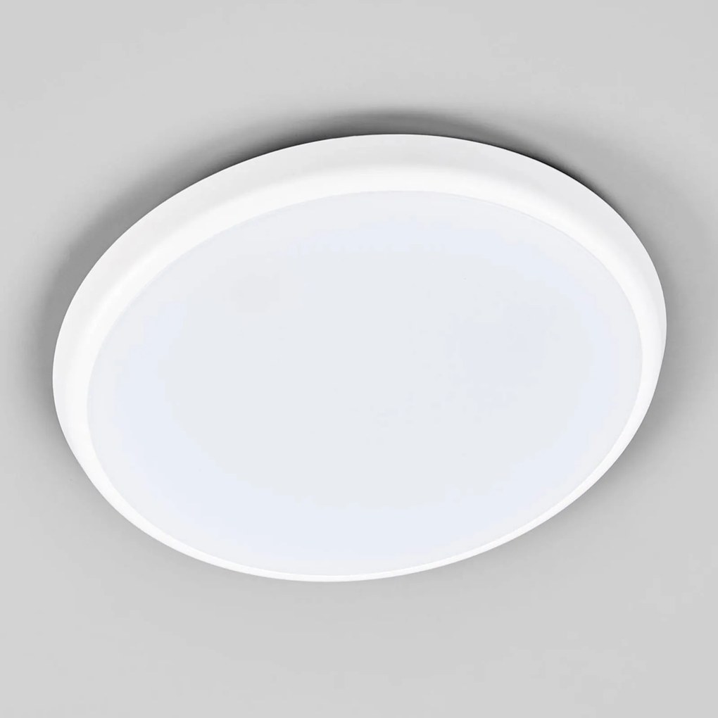 Plafoniera a LED Augustin Arcchio, dimmerabile, Bianco / Opale, Bagno, Plastica, Moderno, Plafoniera LED