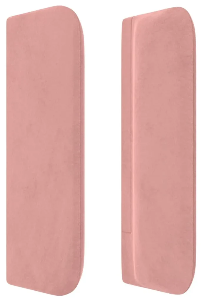 Testiera ad orecchio rosa 83x16x78/88 cm in velluto