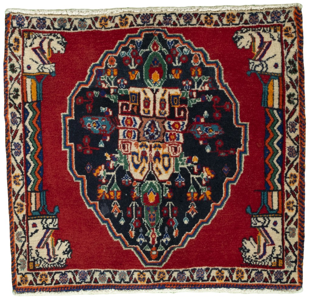 Shiraz Tappeto persiano 60x60 Rosso (Iran) Annodato A Mano