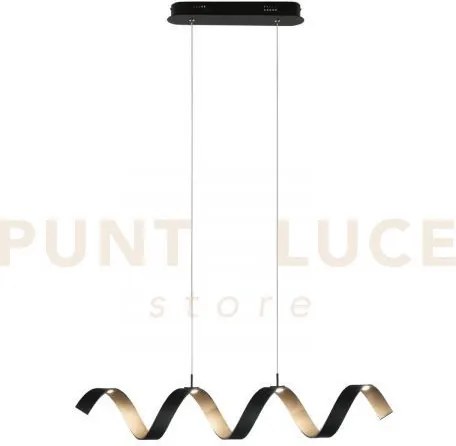 Lampadario a sospensione spirale led helix nera e oro 20w 1680lm 30...